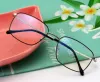 Business and artistic full-frame metal square plain glasses frame, suitable for both men and women, can be paired with myopia glasses frame Specification image